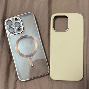 16 pro max Clear MagSafe-Compatible Phone Case and Pale Silicone Case